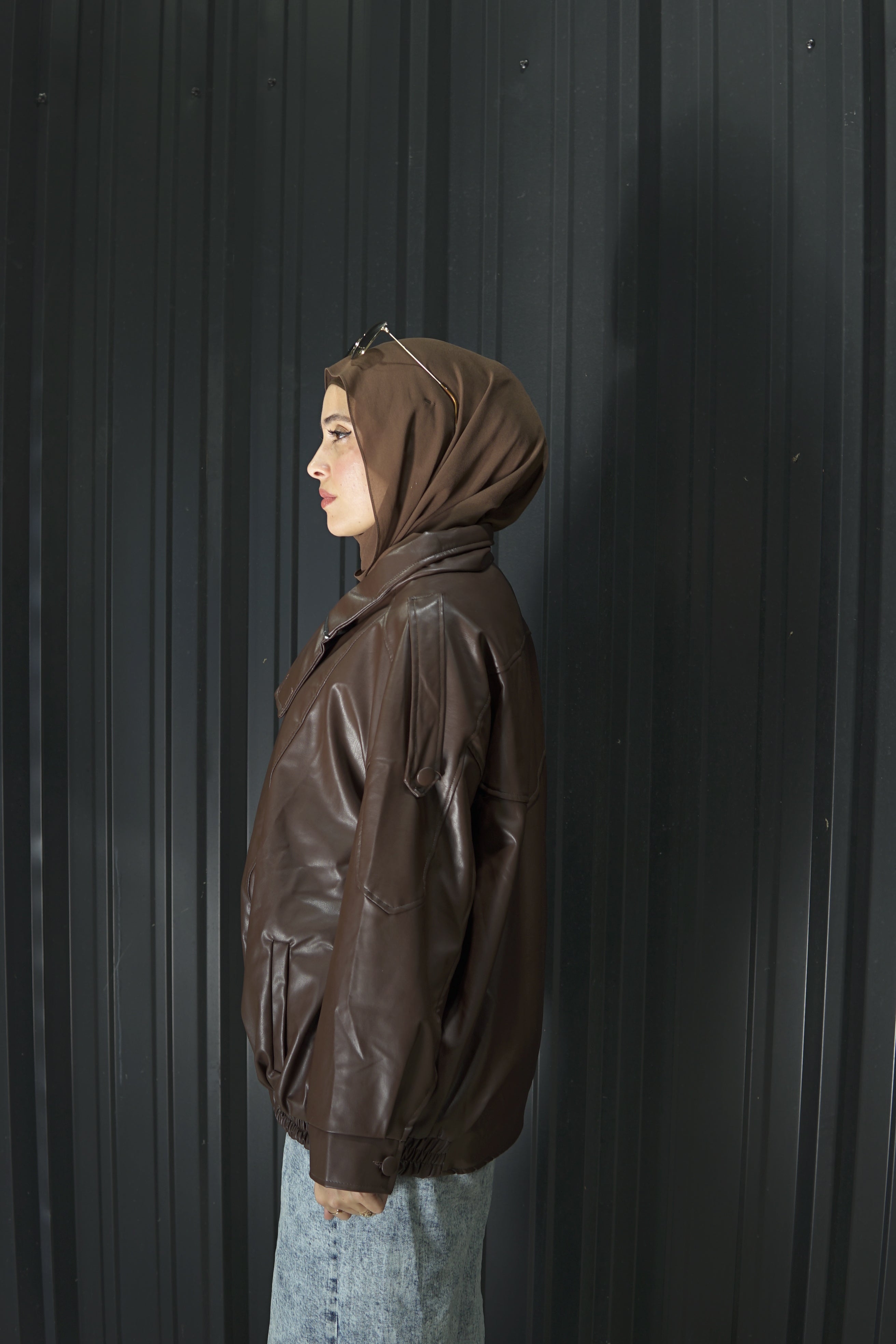 The Brown High Collar Jacket