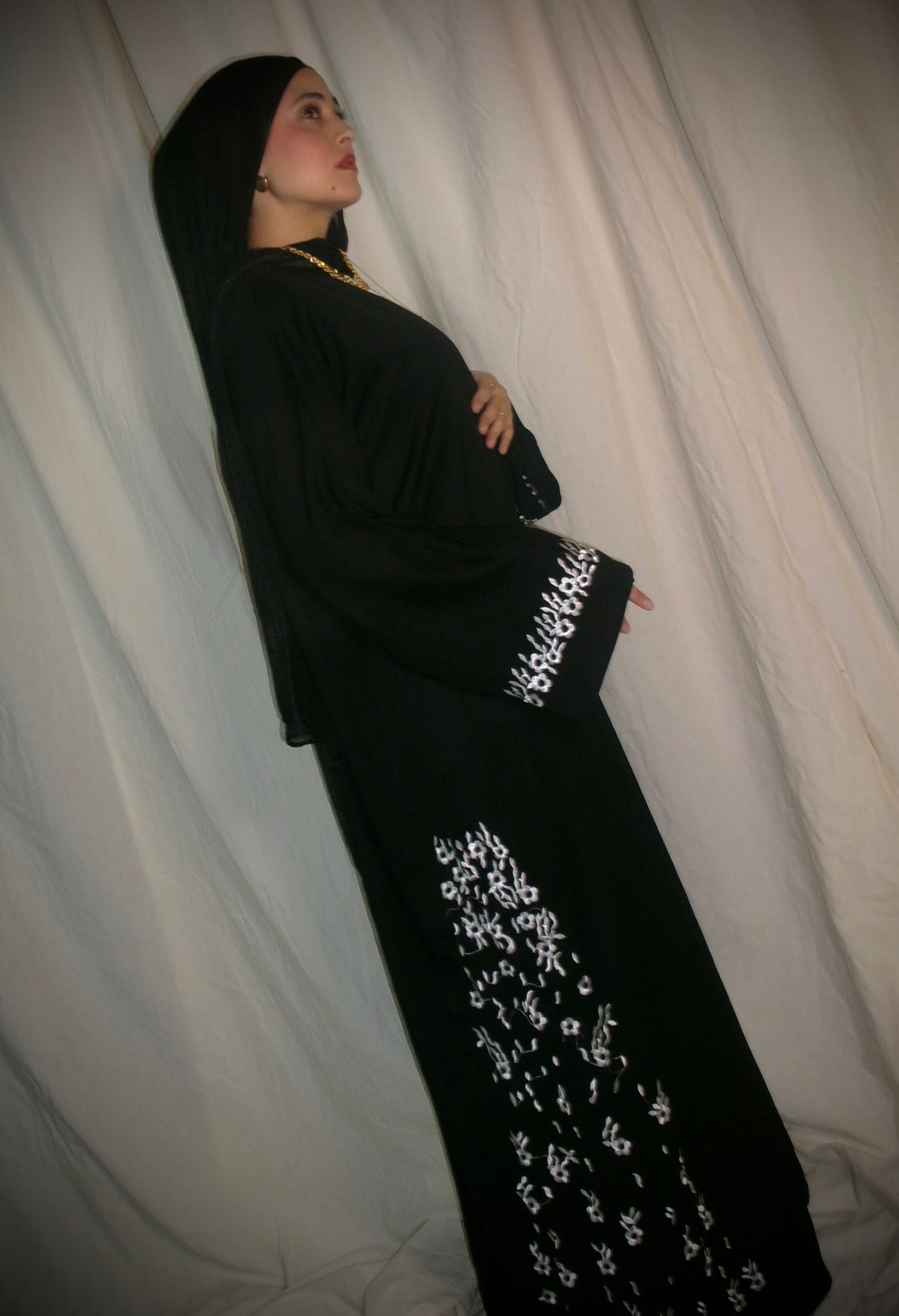 Floral Stitched Abaya