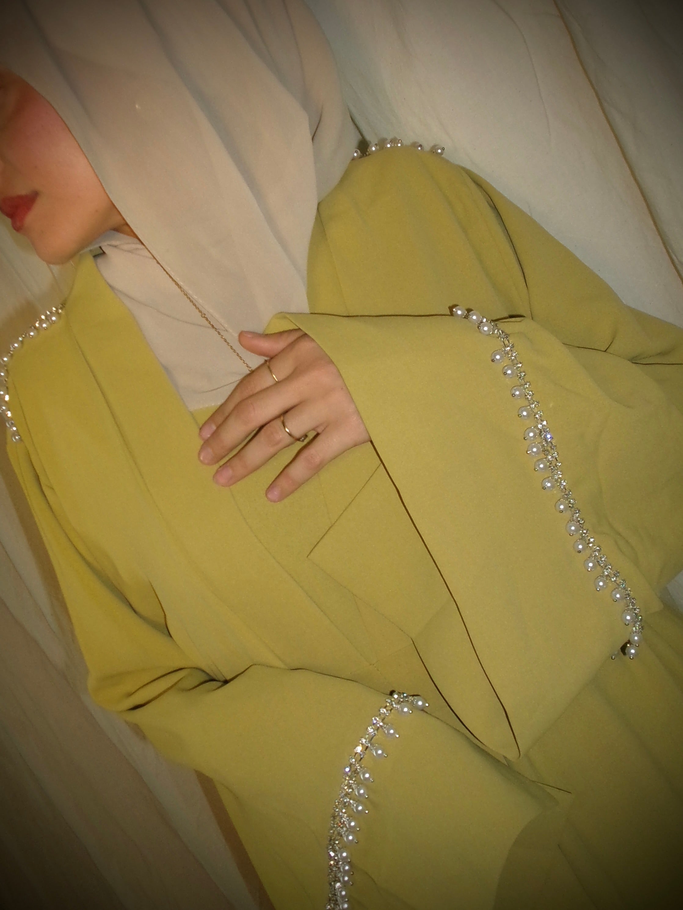 3 Piece Pearl Abaya