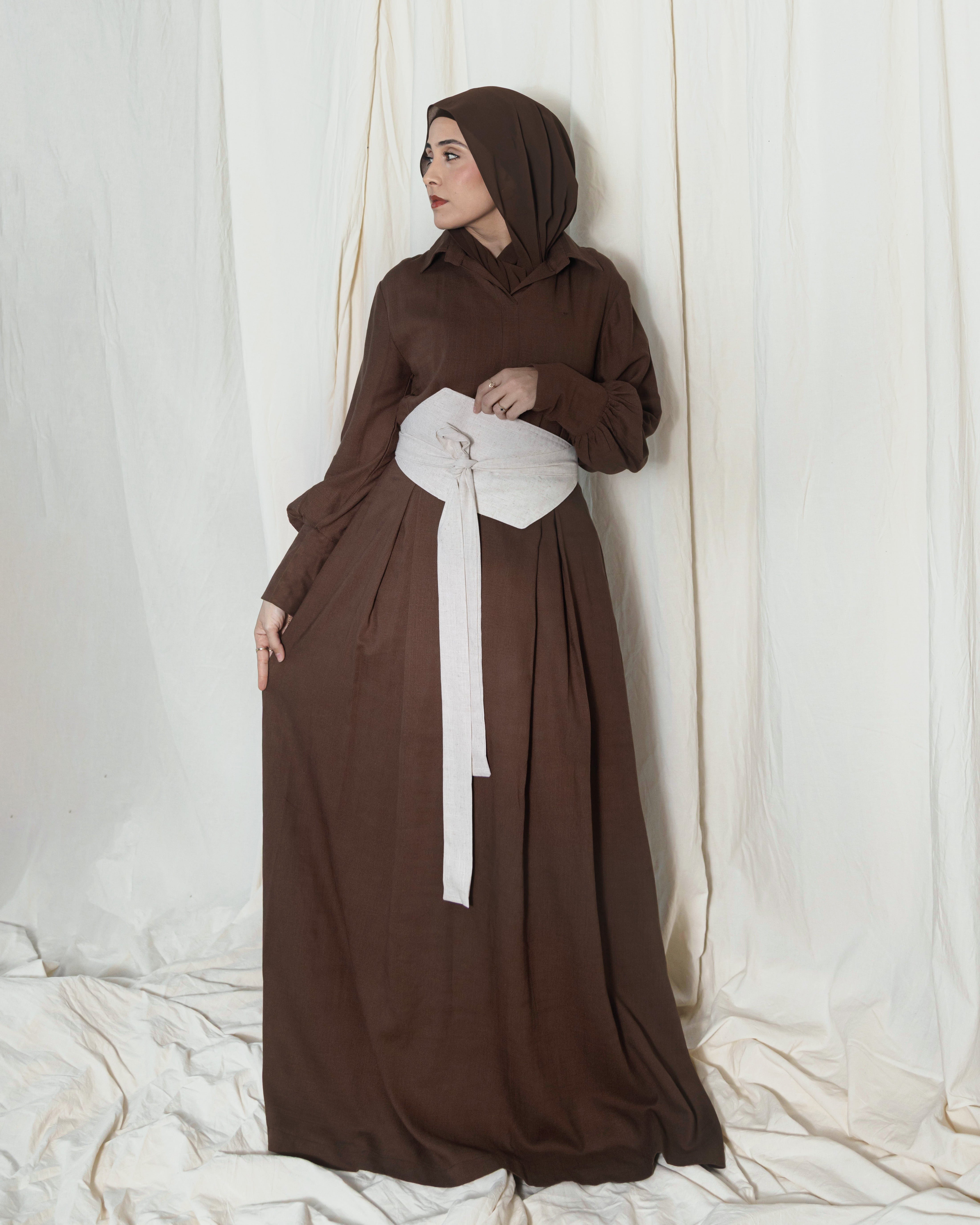 The Linen Dress | Chocolate Brown