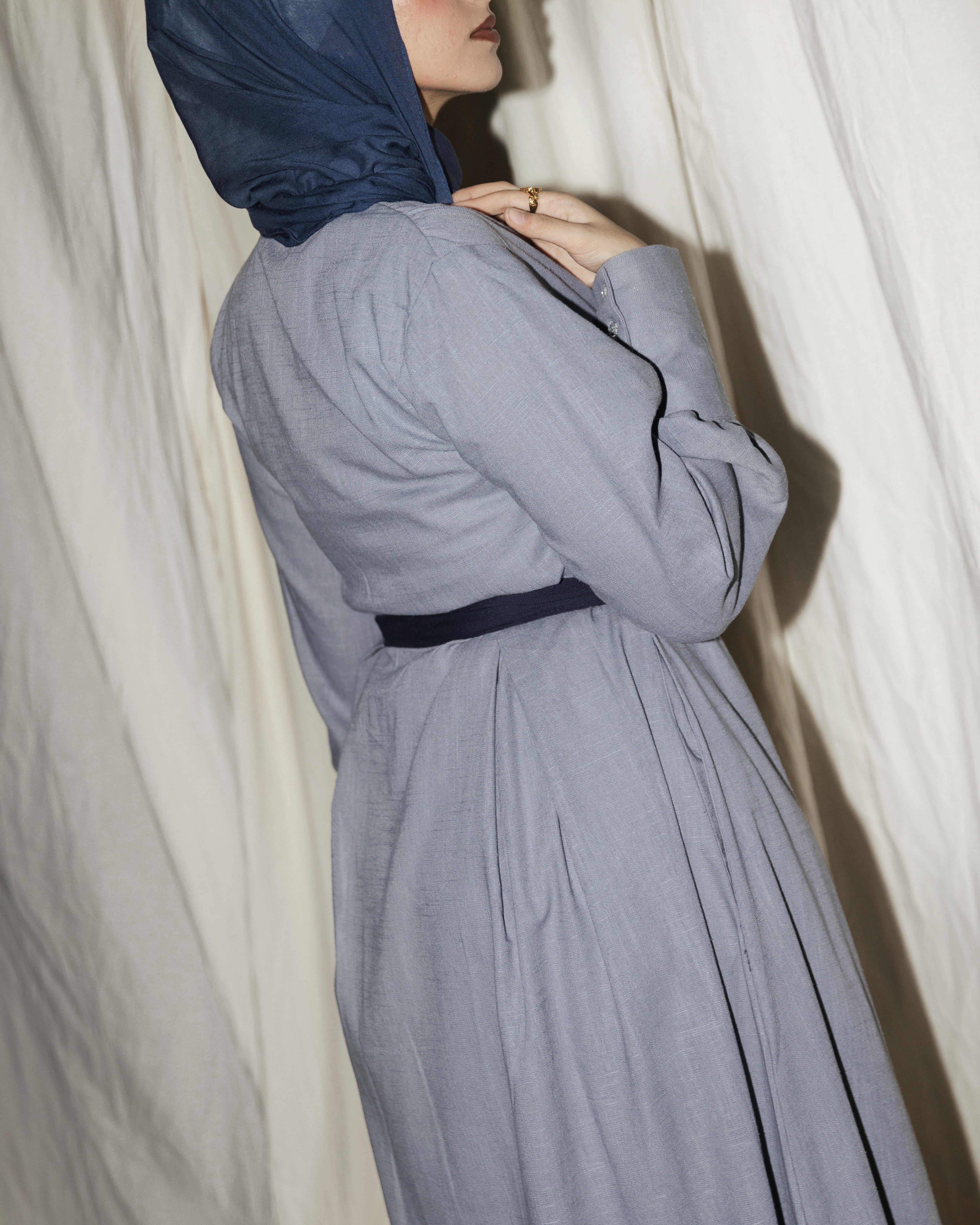 The Linen Dress | Denim Blue