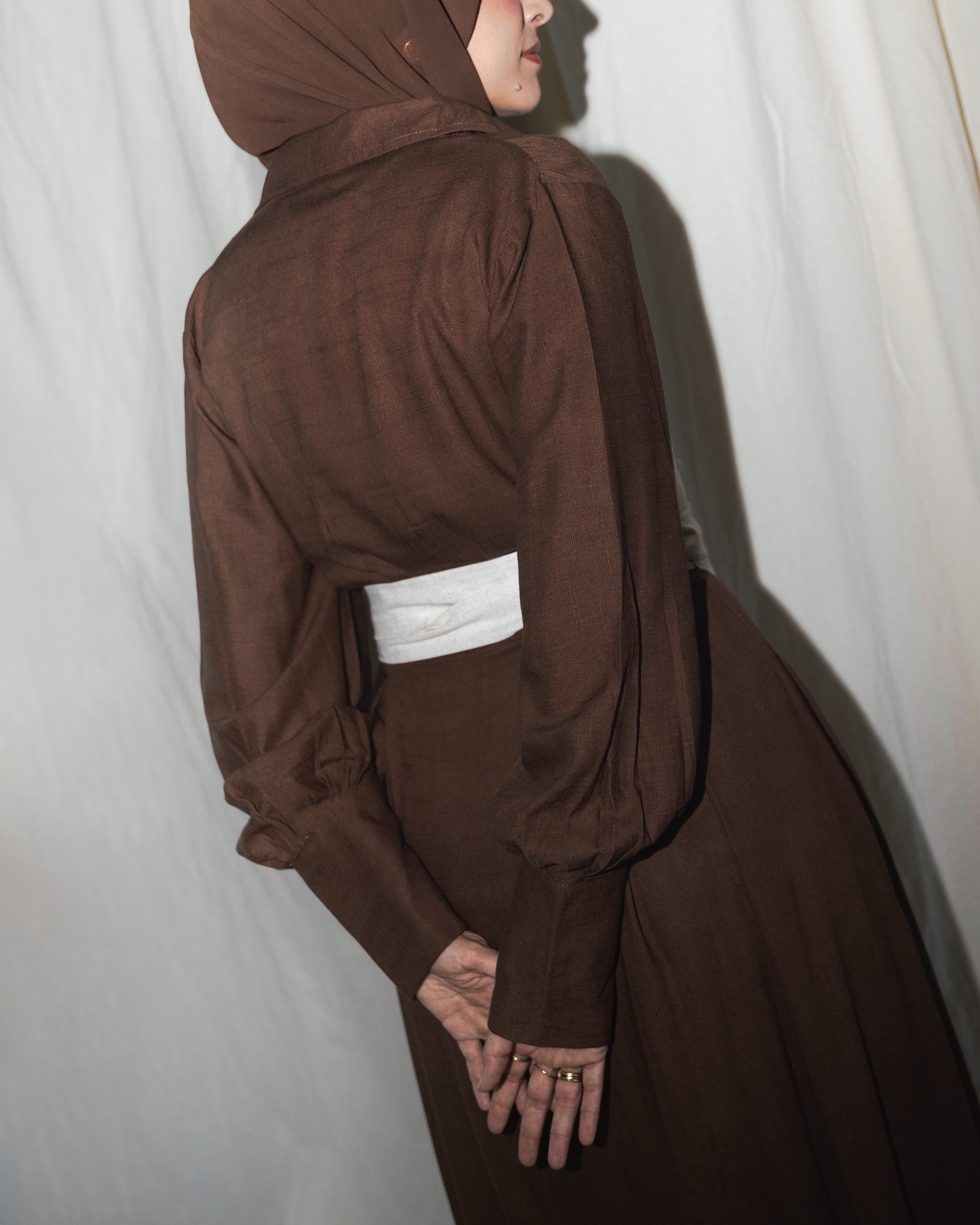 The Linen Dress | Chocolate Brown
