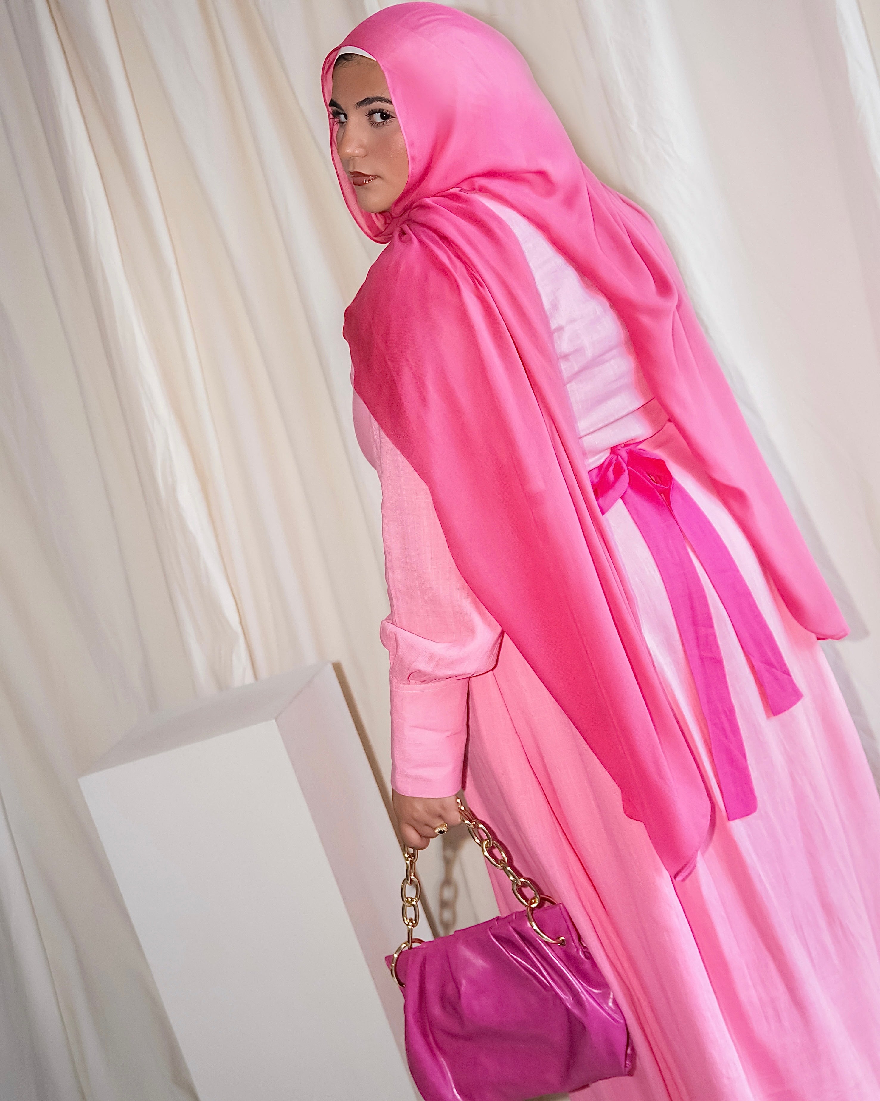 THE LINEN DRESS | HOT PINK