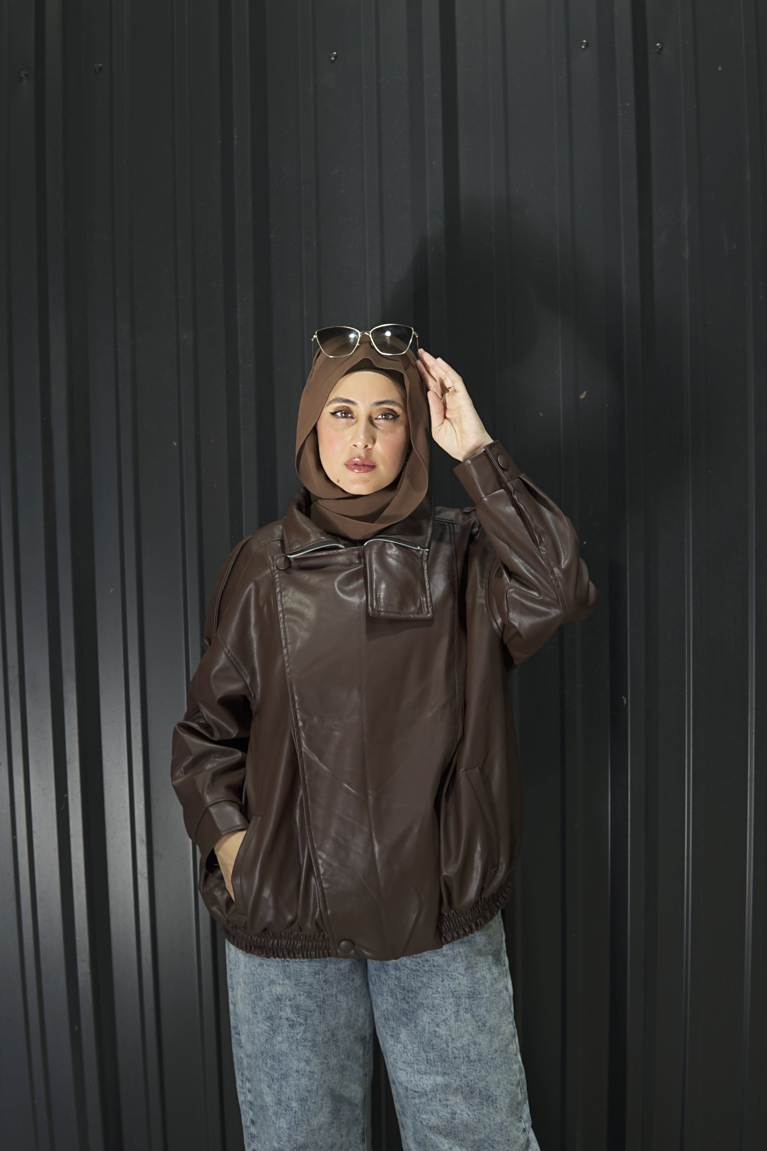 The Brown High Collar Jacket