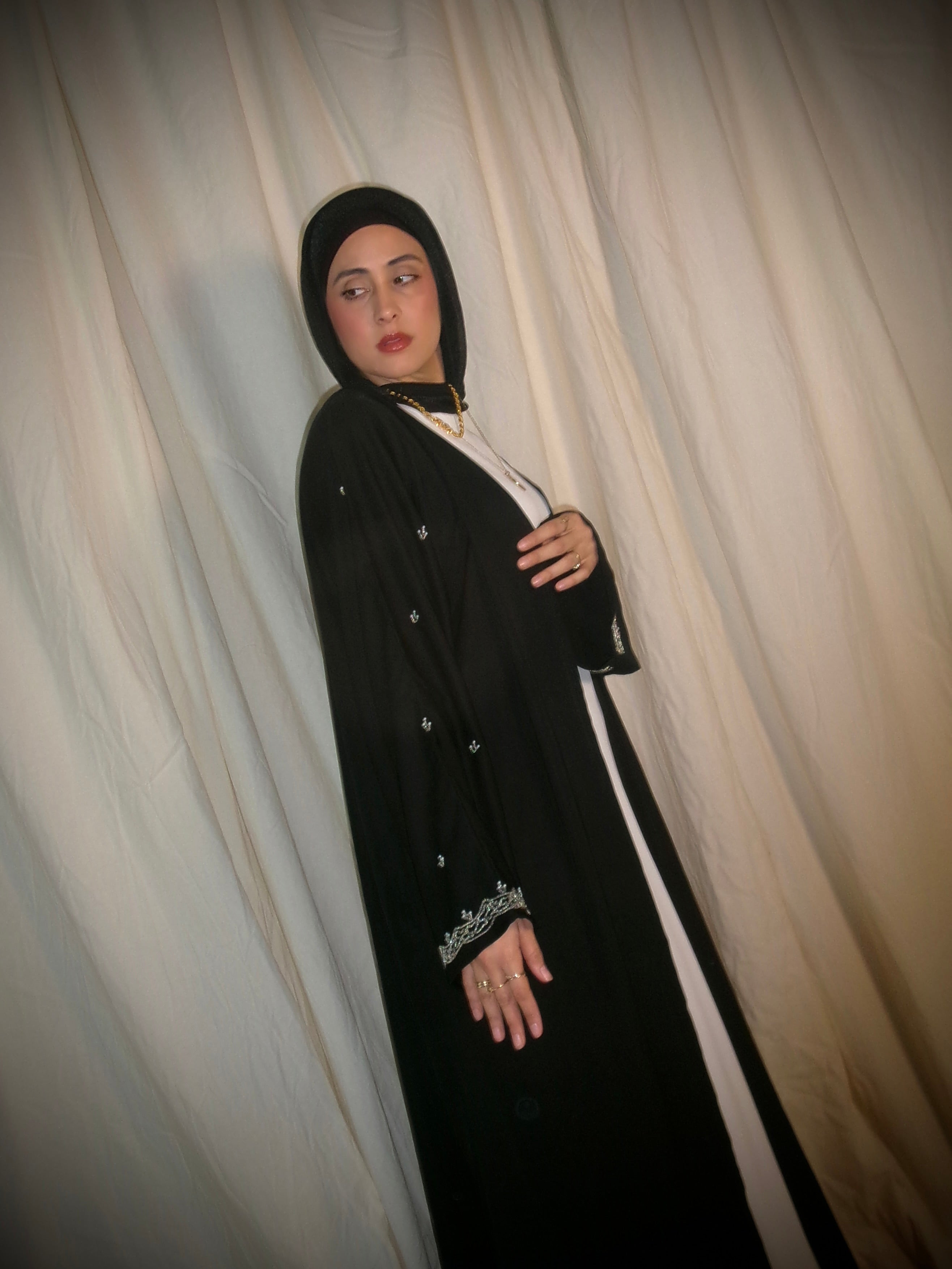 Black Beaded Abaya