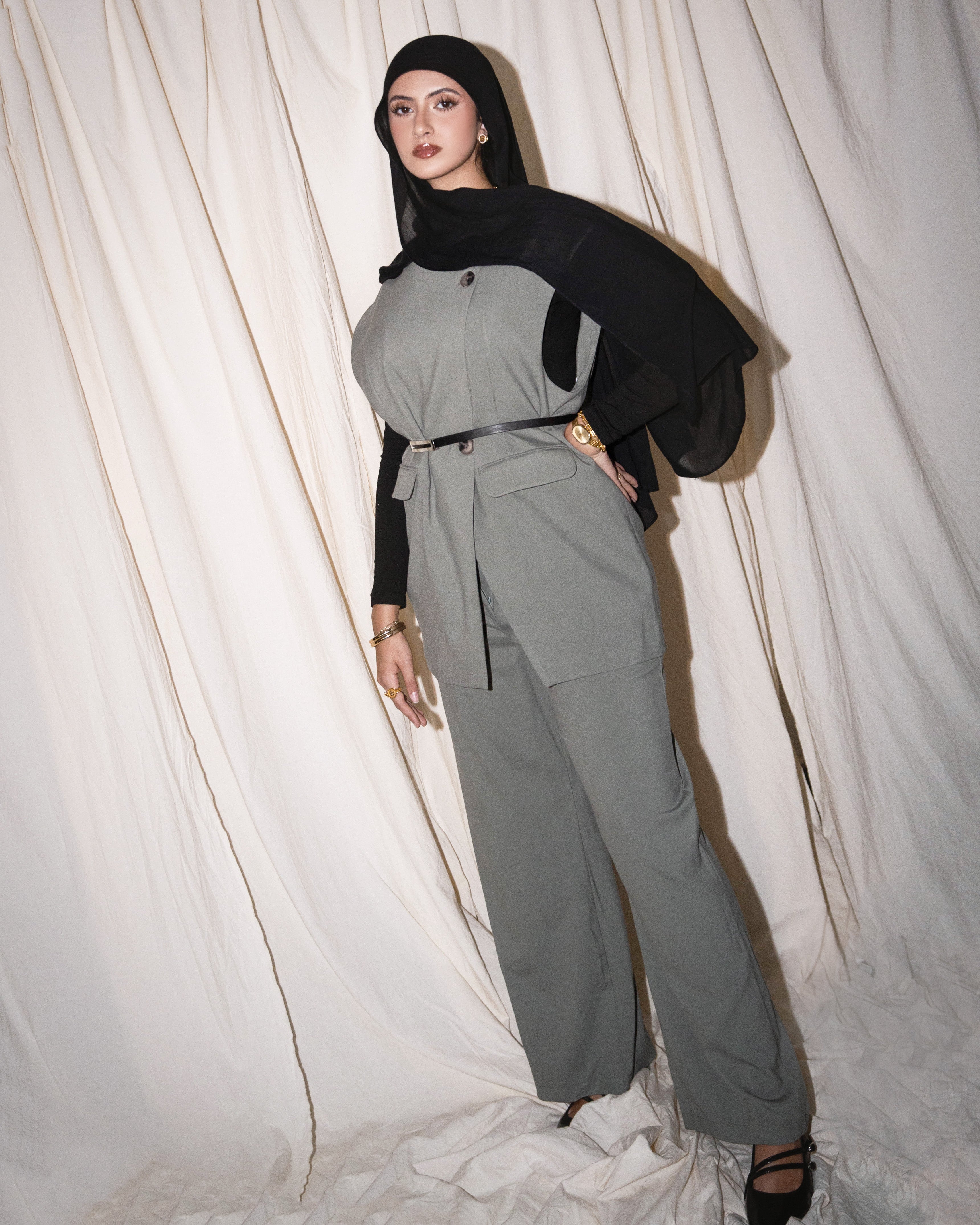 THE VEST SUIT SET | PISTACHIO GREY