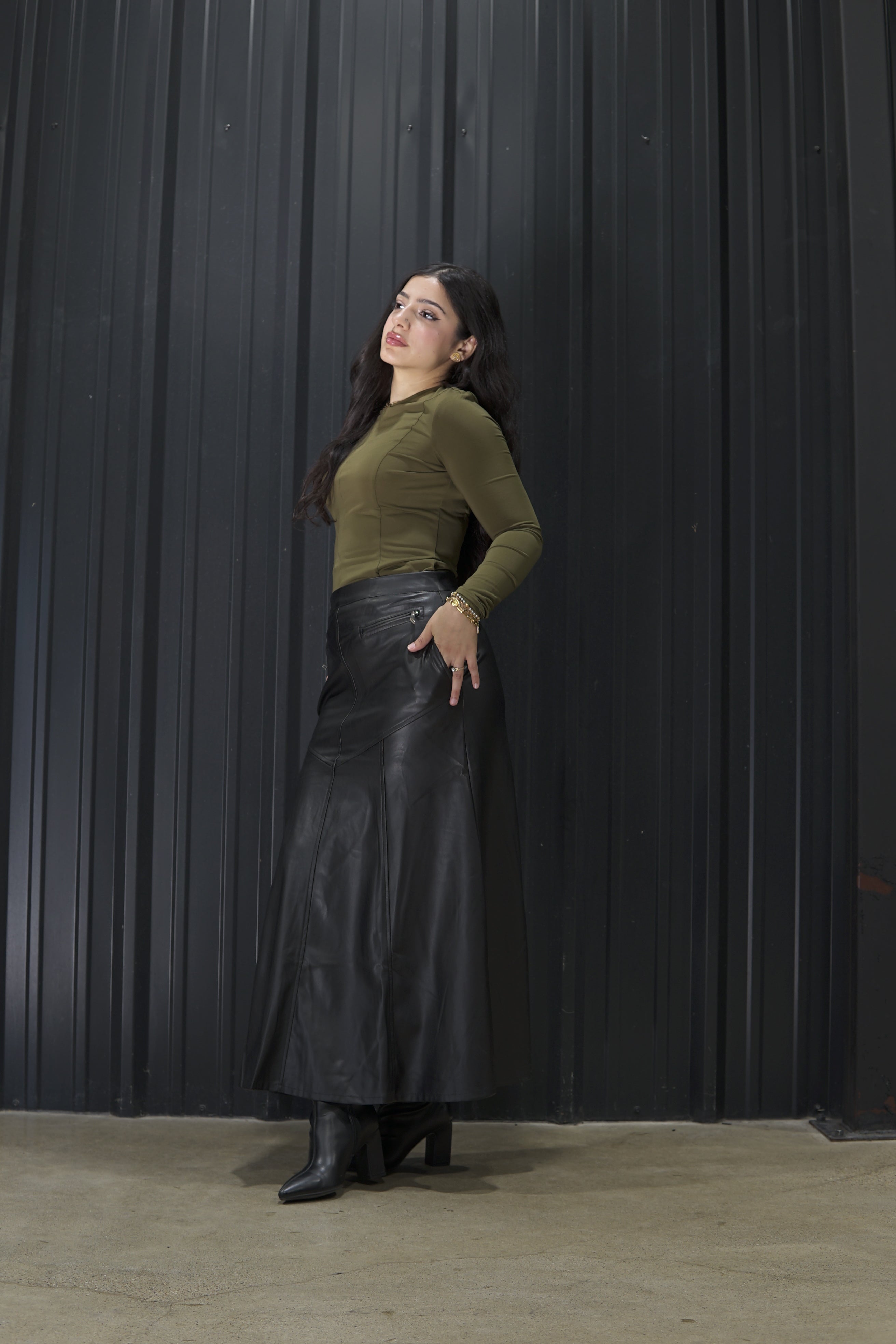 The Leather Maxi Skirt