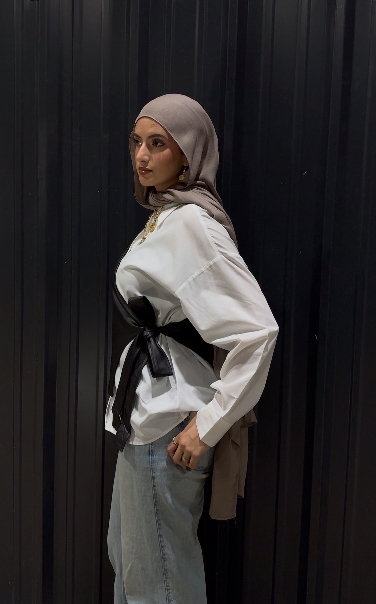 2-Piece Leather Cross Top