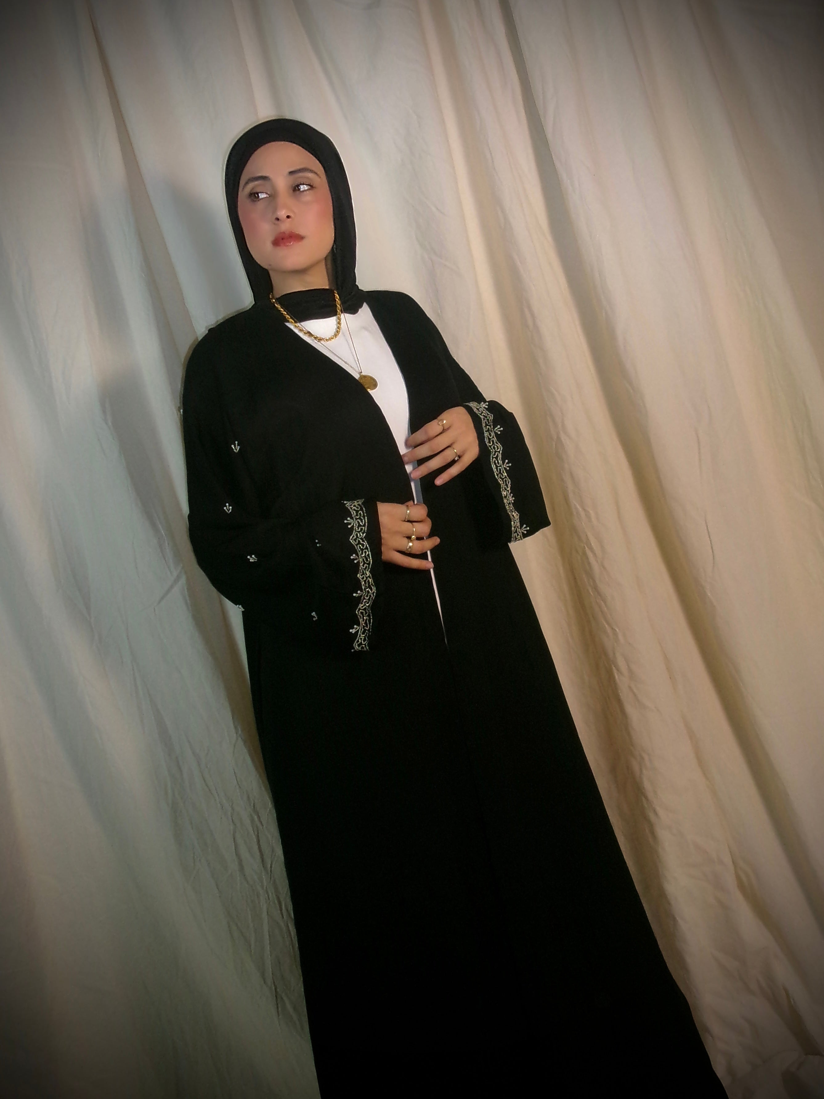 Black Beaded Abaya