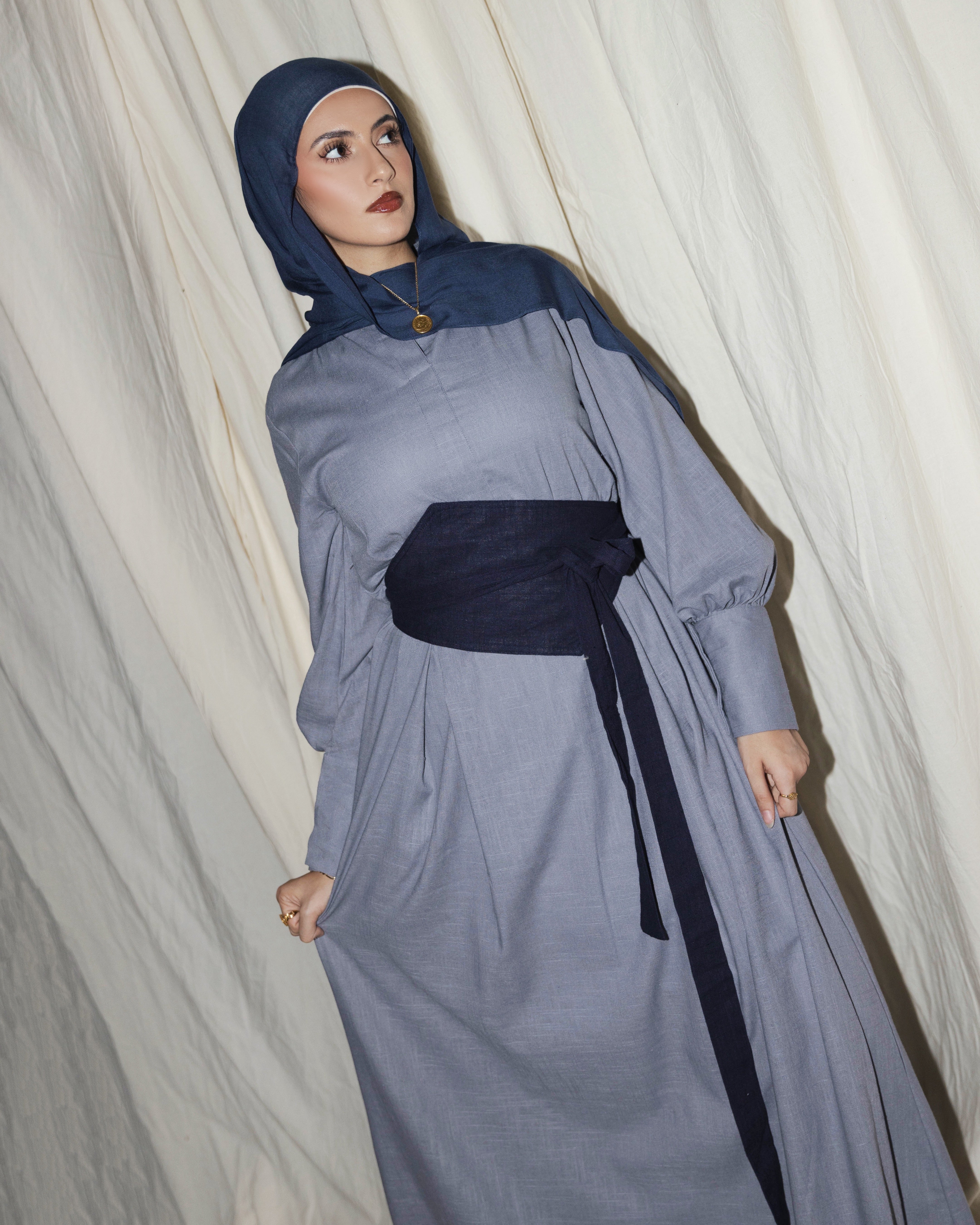 The Linen Dress | Denim Blue