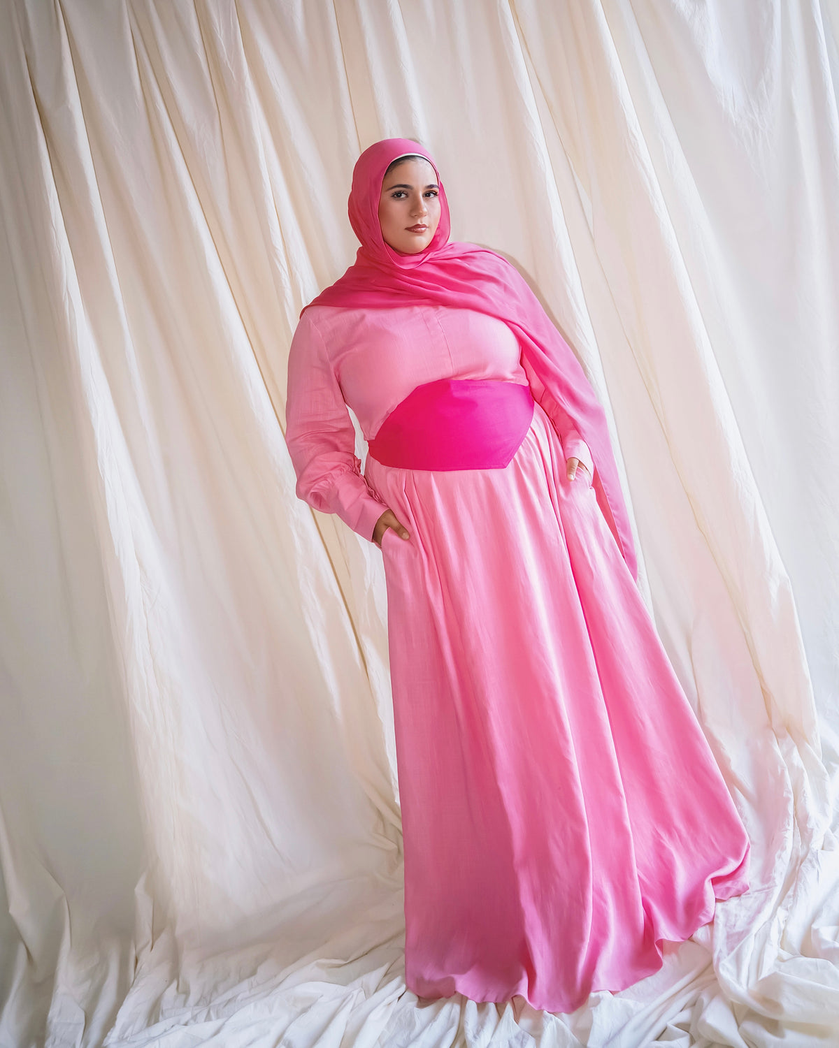 hot pink linen dress Belted Button Up Short Sleeve Collar, Laurel Maxi Shirt in Pink, Size S, For Brunch 55% Polypropylene 45% Elastic Hot Pink Linen Dress -